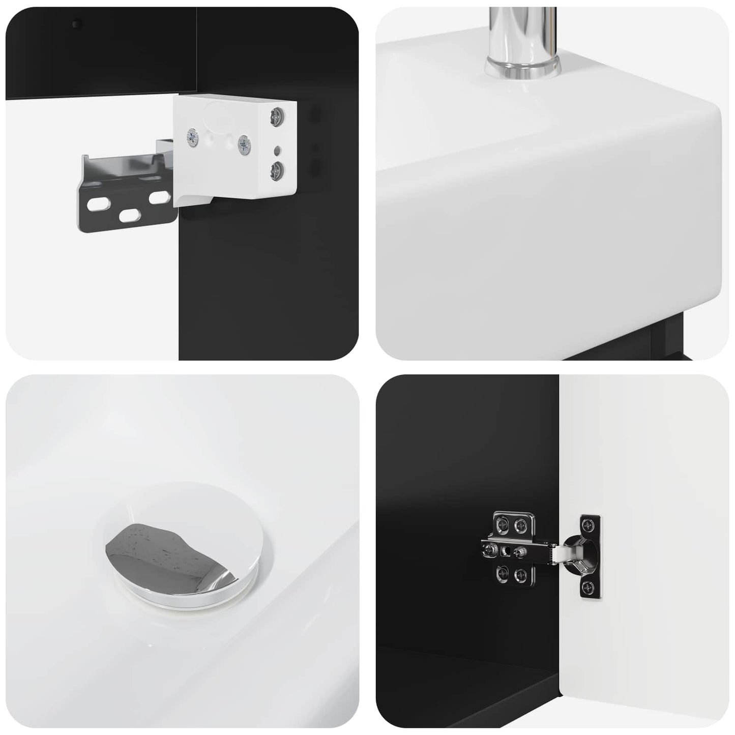 Mobile bagno con rubinetto Nero 45,5 x 22,5 x 84 cm | homemem39