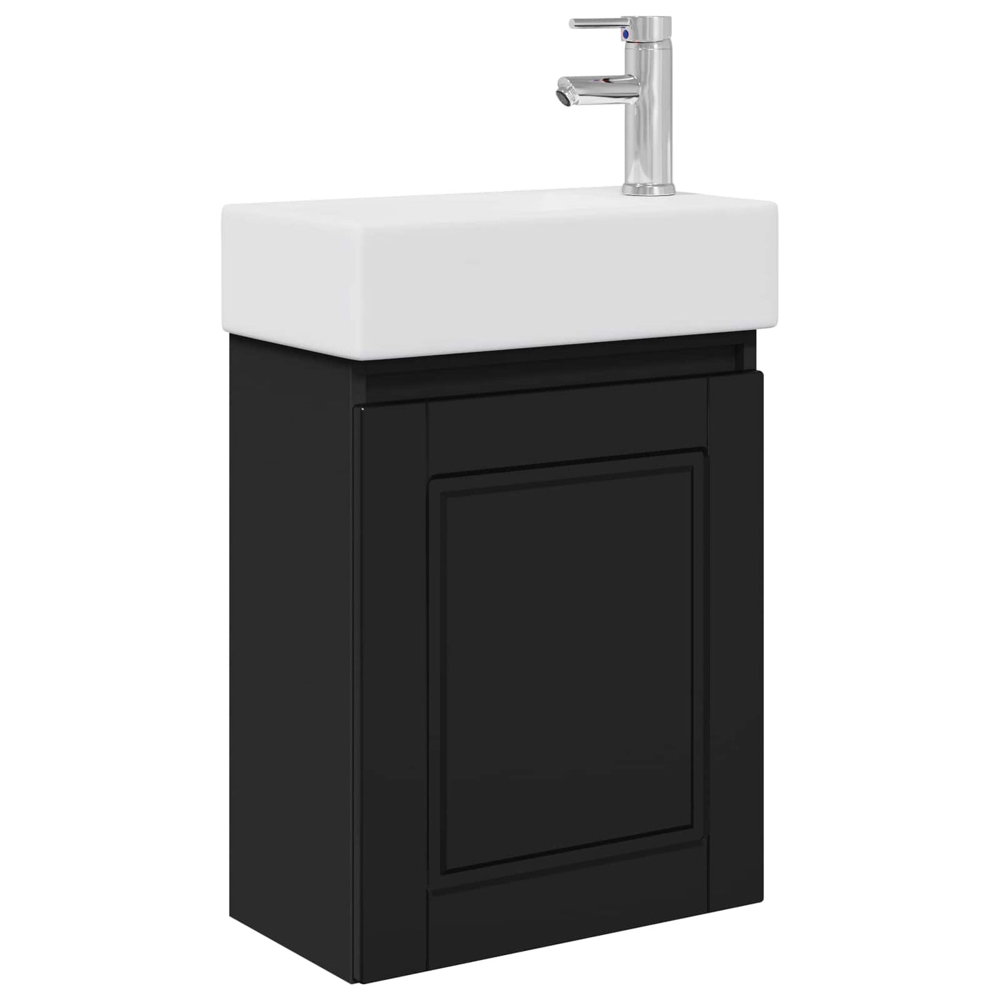Mobile bagno con rubinetto Nero 45,5 x 22,5 x 84 cm | homemem39