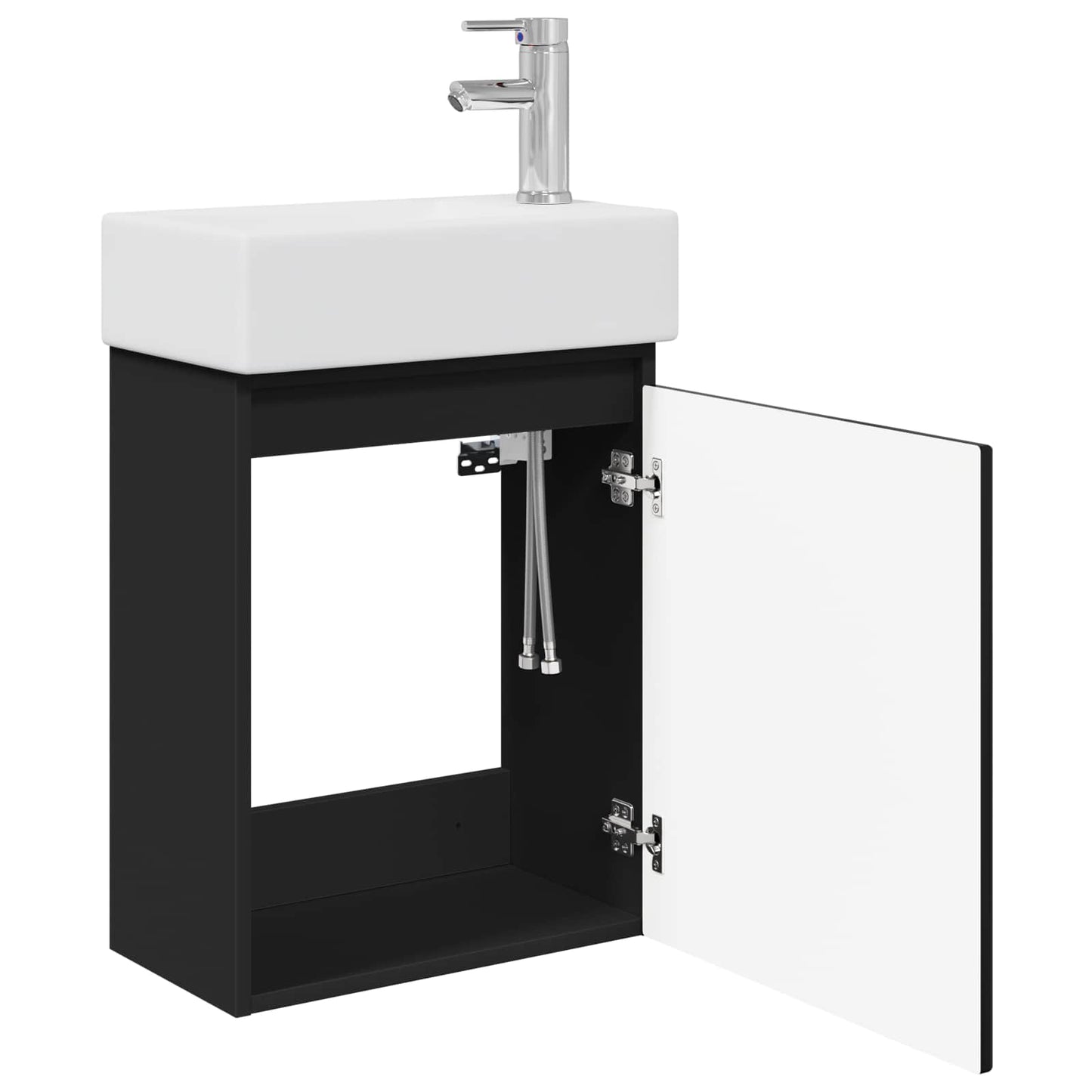 Mobile bagno con rubinetto Nero 45,5 x 22,5 x 84 cm | homemem39