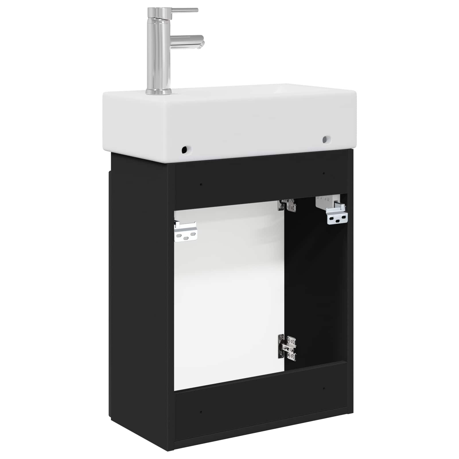 Mobile bagno con rubinetto Nero 45,5 x 22,5 x 84 cm | homemem39