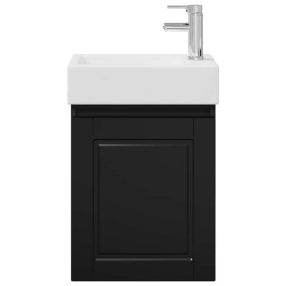 Mobile bagno con rubinetto Nero 45,5 x 22,5 x 84 cm | homemem39