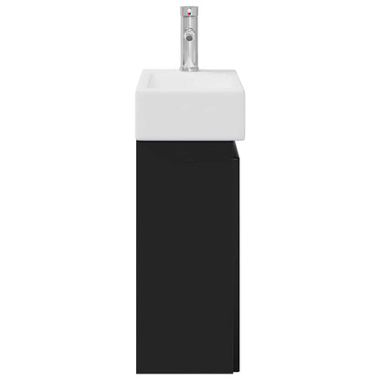 Mobile bagno con rubinetto Nero 45,5 x 22,5 x 84 cm | homemem39