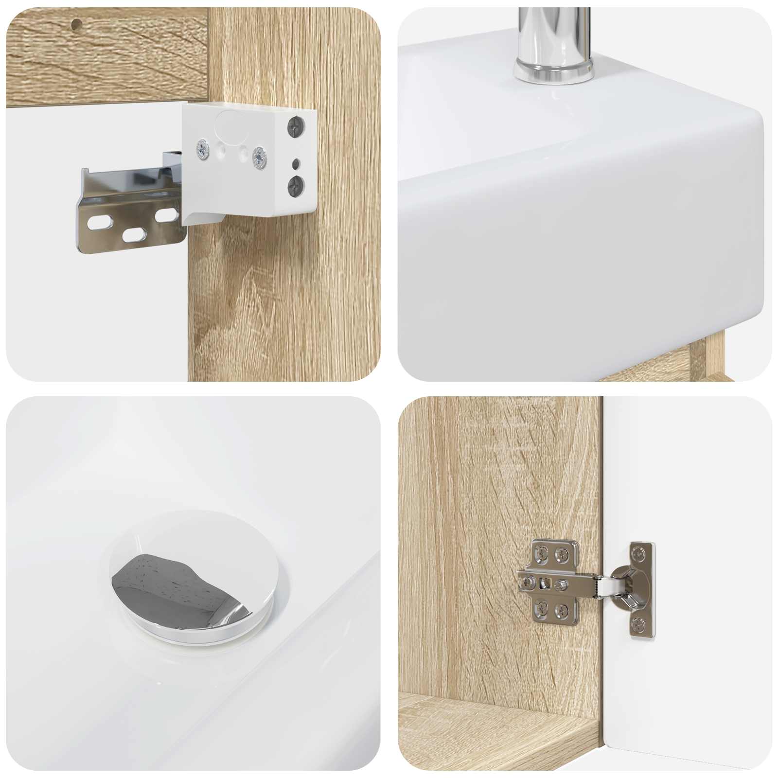 Mobile bagno con rubinetto Rovere Sonoma 45,5 x 22,5 x 84 cm | homemem39