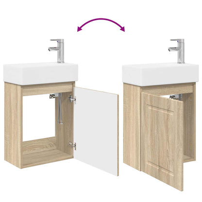 Mobile bagno con rubinetto Rovere Sonoma 45,5 x 22,5 x 84 cm | homemem39