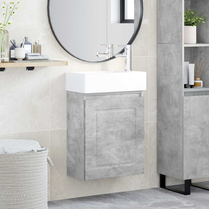 Mobile bagno con rubinetto Grigio Cemento 45,5 x 22,5 x 84 cm | homemem39