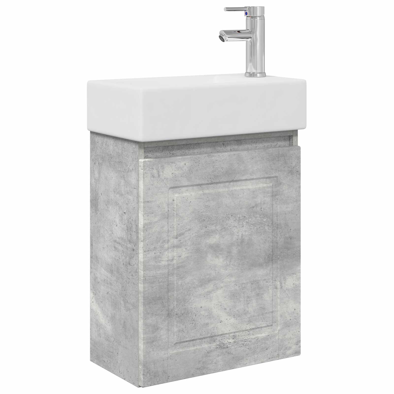 Mobile bagno con rubinetto Grigio Cemento 45,5 x 22,5 x 84 cm | homemem39