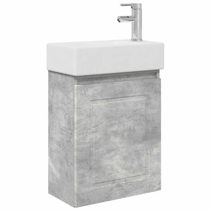Mobile bagno con rubinetto Grigio Cemento 45,5 x 22,5 x 84 cm | homemem39