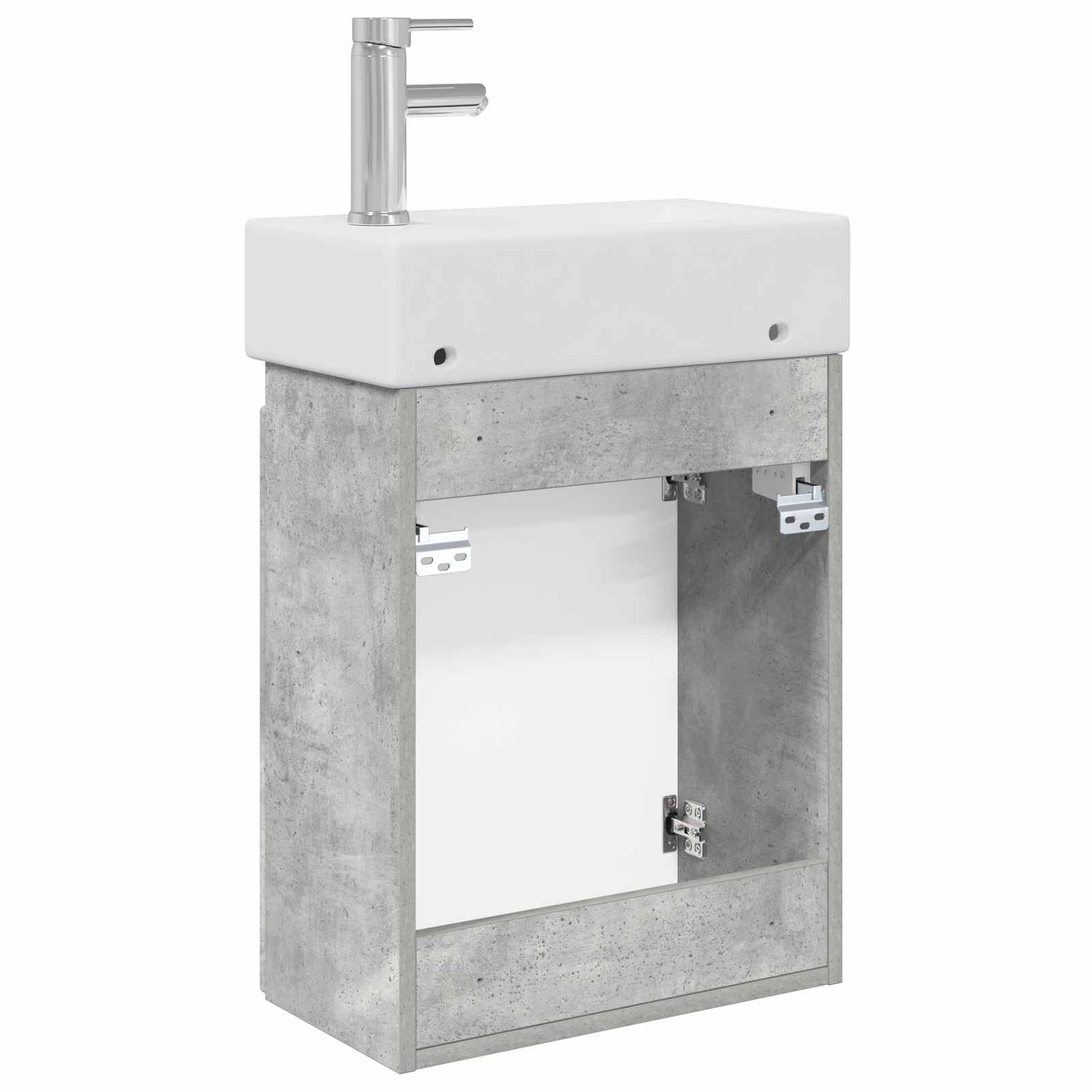 Mobile bagno con rubinetto Grigio Cemento 45,5 x 22,5 x 84 cm | homemem39