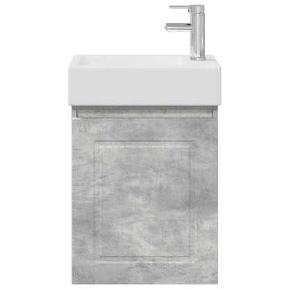 Mobile bagno con rubinetto Grigio Cemento 45,5 x 22,5 x 84 cm | homemem39