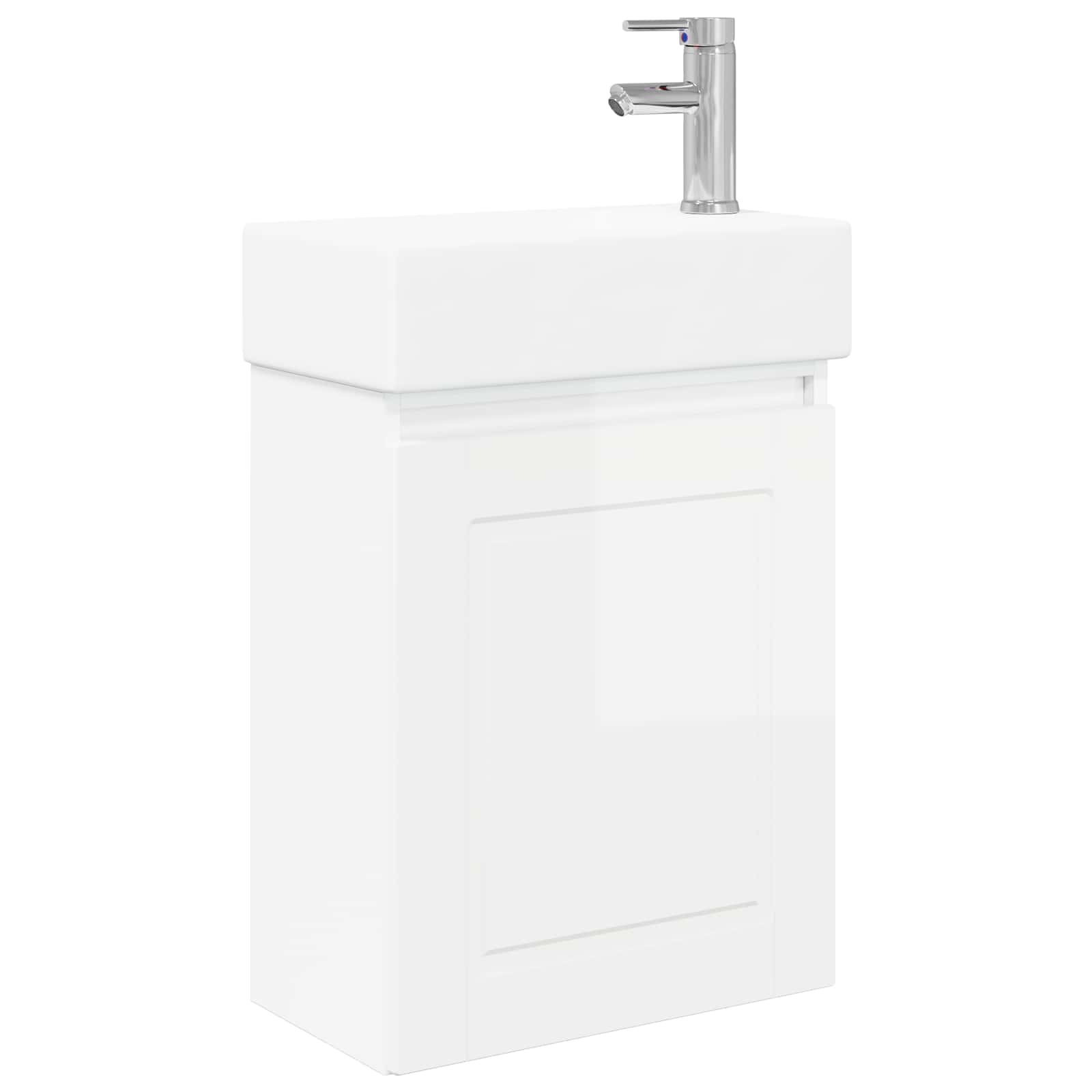 Mobile bagno con rubinetto Bianco Lucido 45,5 x 22,5 x 84 cm | homemem39