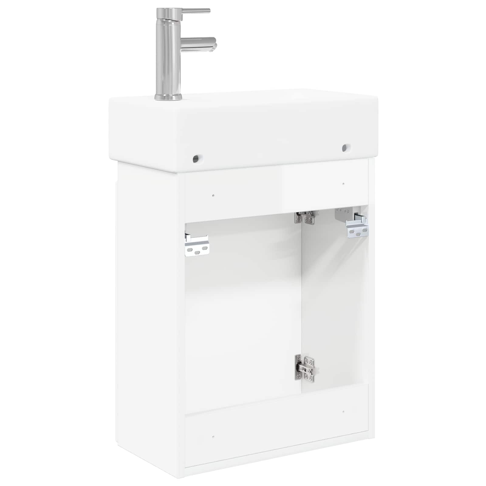 Mobile bagno con rubinetto Bianco Lucido 45,5 x 22,5 x 84 cm | homemem39