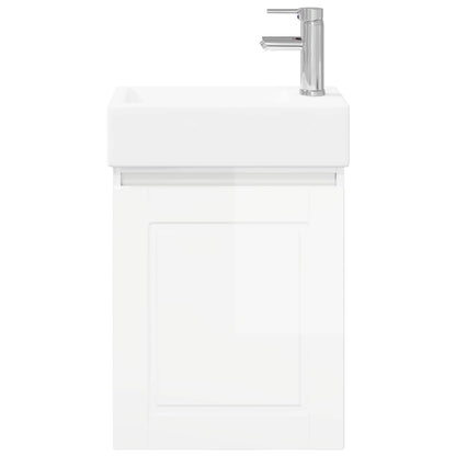 Mobile bagno con rubinetto Bianco Lucido 45,5 x 22,5 x 84 cm | homemem39