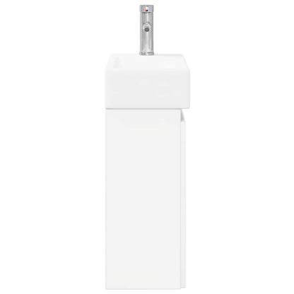 Mobile bagno con rubinetto Bianco Lucido 45,5 x 22,5 x 84 cm | homemem39