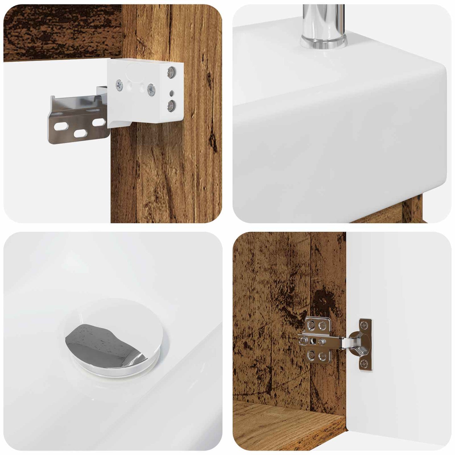 Mobile bagno con rubinetto Legno antico 45,5 x 22,5 x 84 cm | homemem39