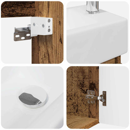 Mobile bagno con rubinetto Legno antico 45,5 x 22,5 x 84 cm | homemem39