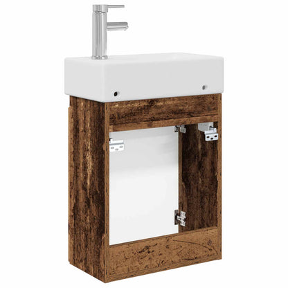 Mobile bagno con rubinetto Legno antico 45,5 x 22,5 x 84 cm | homemem39