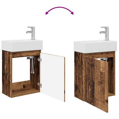 Mobile bagno con rubinetto Legno antico 45,5 x 22,5 x 84 cm | homemem39