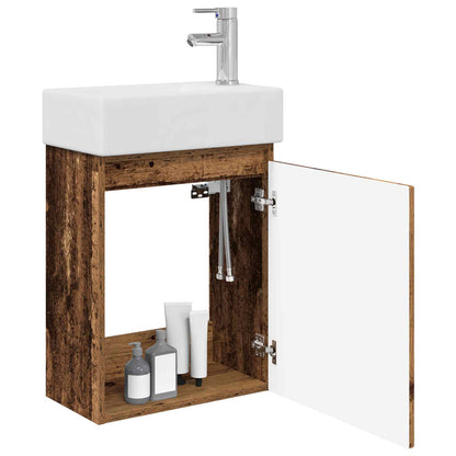 Mobile bagno con rubinetto Legno antico 45,5 x 22,5 x 84 cm | homemem39