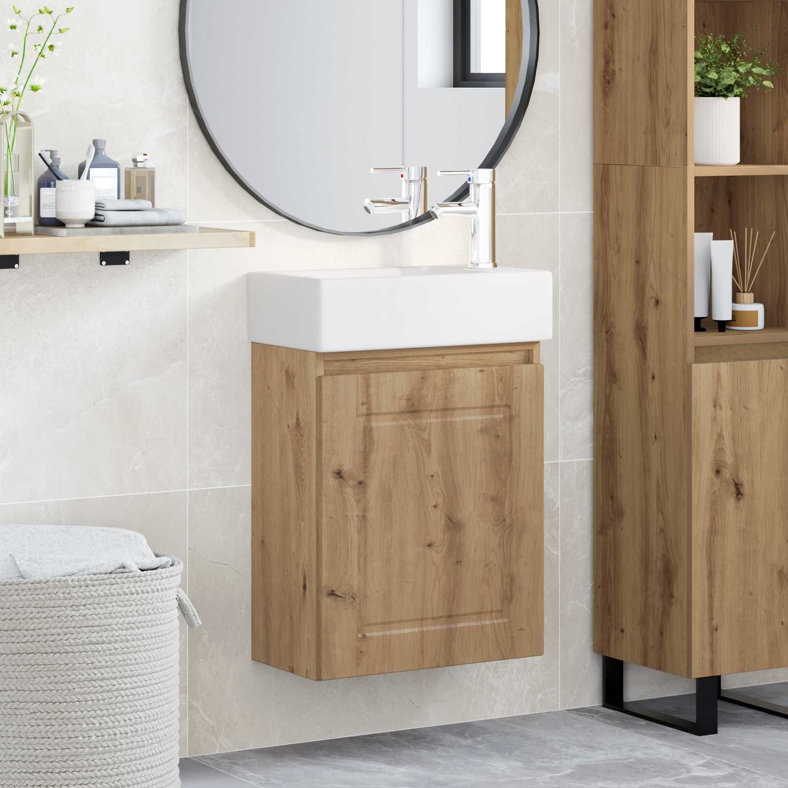 Mobile bagno con rubinetto Rovere Artigianale | homemem39