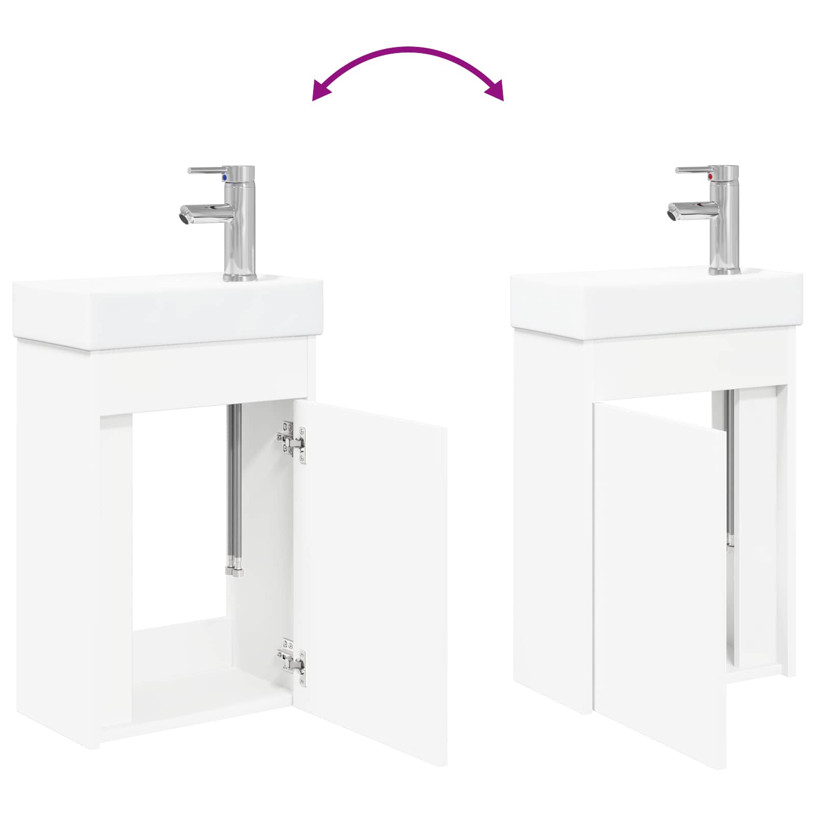 Mobile bagno con rubinetto Bianco 40,5 x 22,5 x 62 cm | homemem39