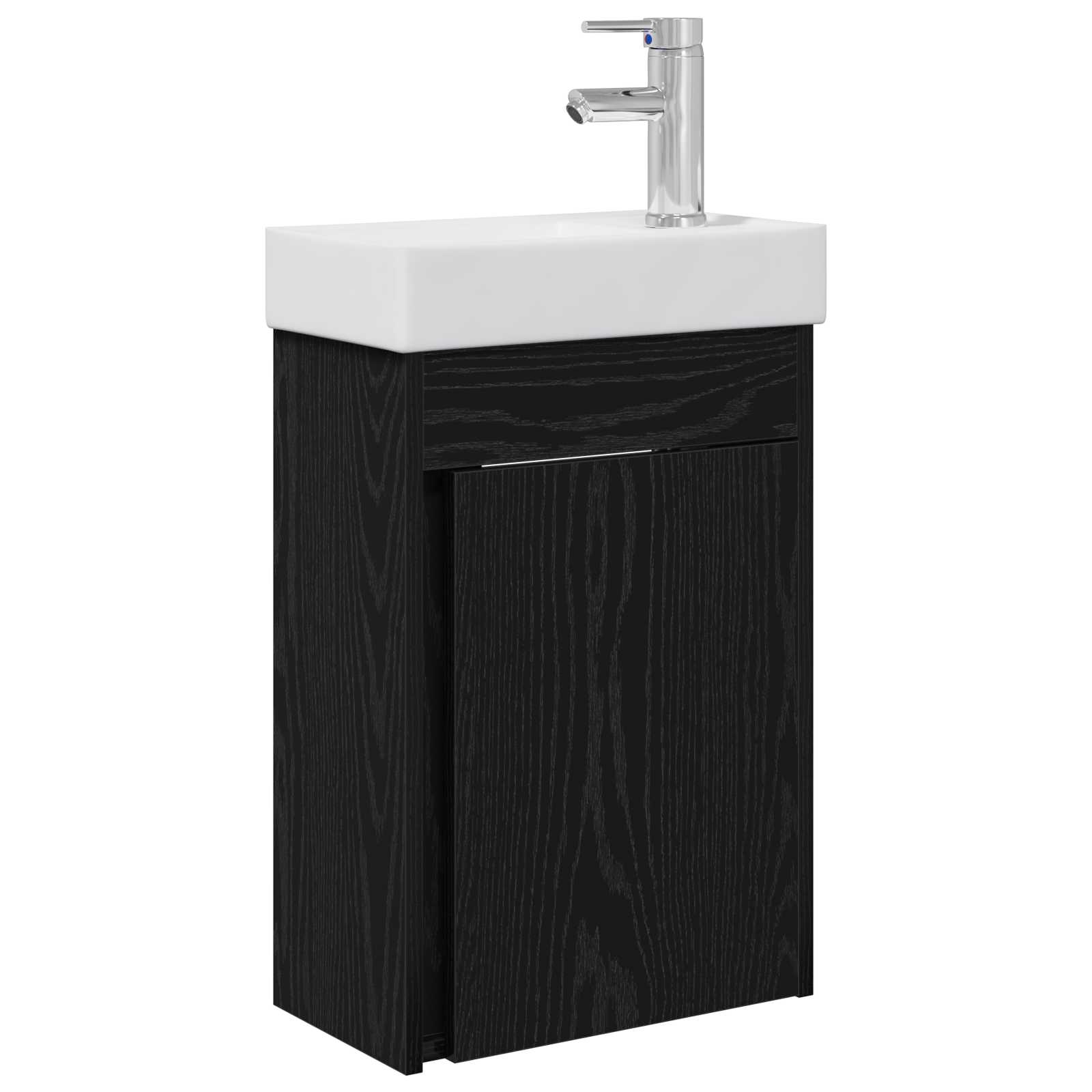 Mobile bagno con rubinetto Rovere Nero 40,5 x 22,5 x 62 cm | homemem39