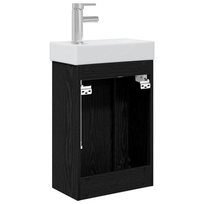 Mobile bagno con rubinetto Rovere Nero 40,5 x 22,5 x 62 cm | homemem39