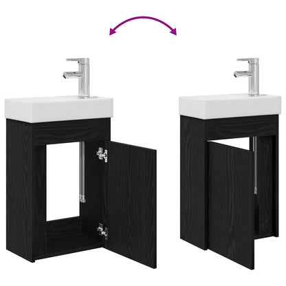 Mobile bagno con rubinetto Rovere Nero 40,5 x 22,5 x 62 cm | homemem39