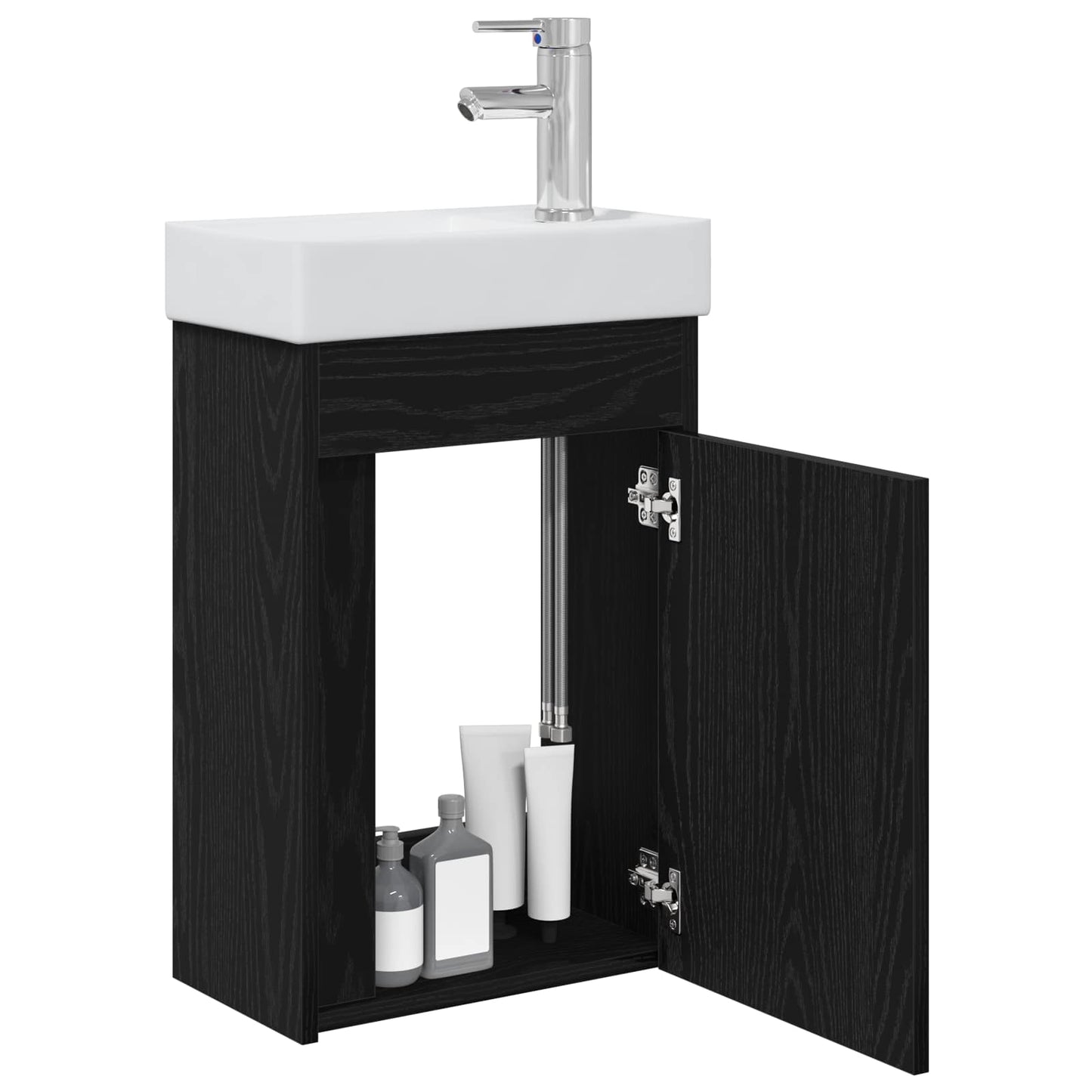 Mobile bagno con rubinetto Rovere Nero 40,5 x 22,5 x 62 cm | homemem39