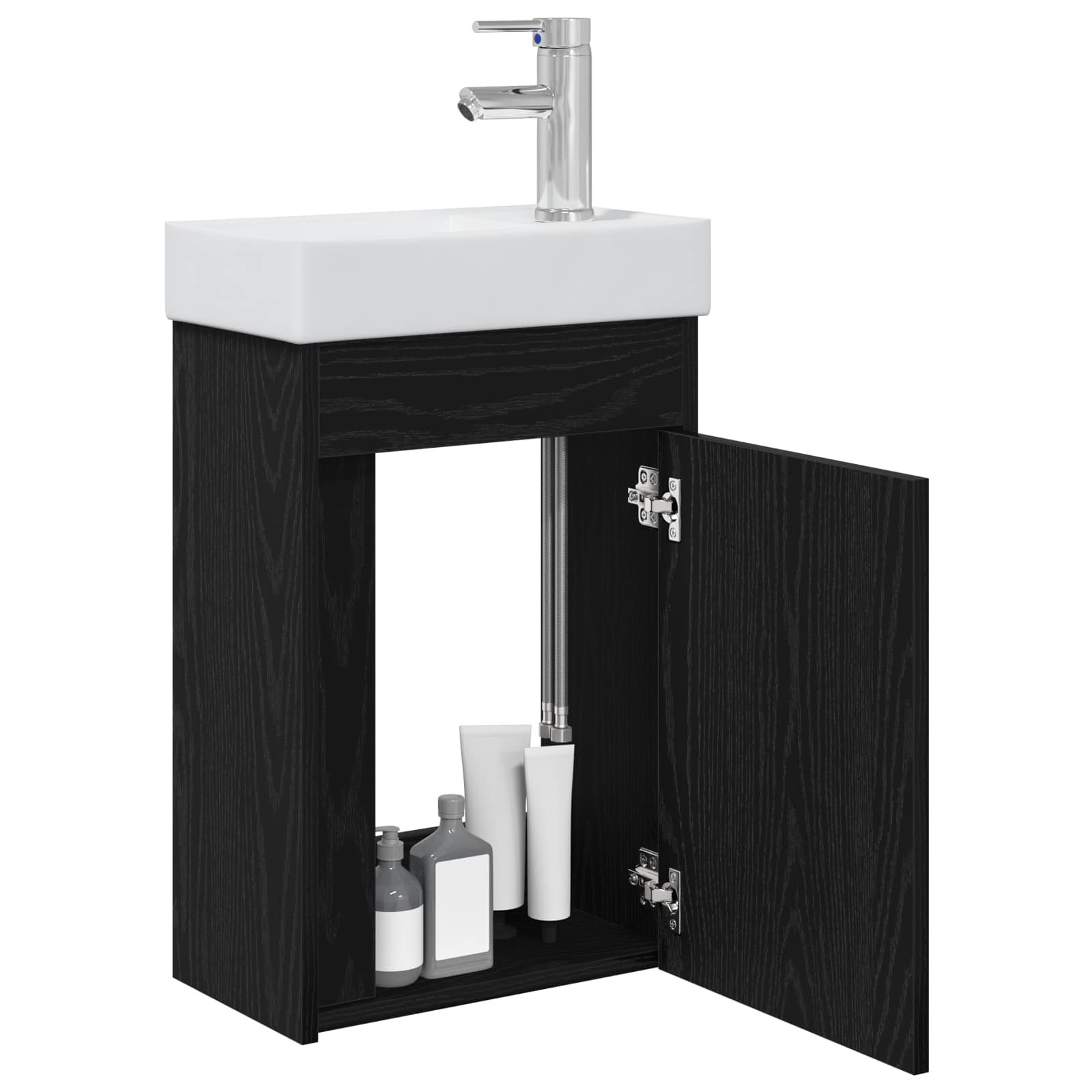 Mobile bagno con rubinetto Rovere Nero 40,5 x 22,5 x 62 cm | homemem39