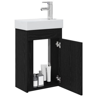 Mobile bagno con rubinetto Rovere Nero 40,5 x 22,5 x 62 cm | homemem39
