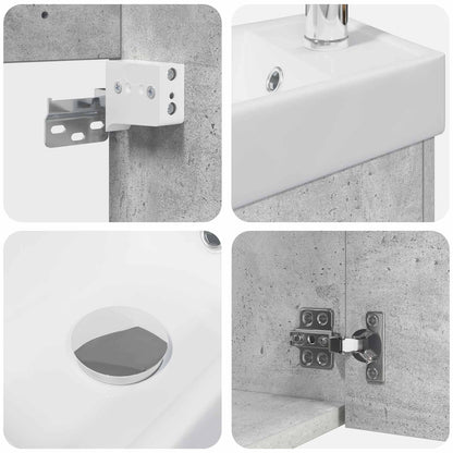 Mobile bagno con rubinetto Grigio Cemento 40,5 x 22,5 x 62 cm | homemem39