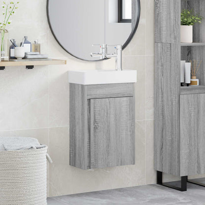 Mobile bagno con rubinetto Sonoma grigio 40,5 x 22,5 x 62 cm | homemem39