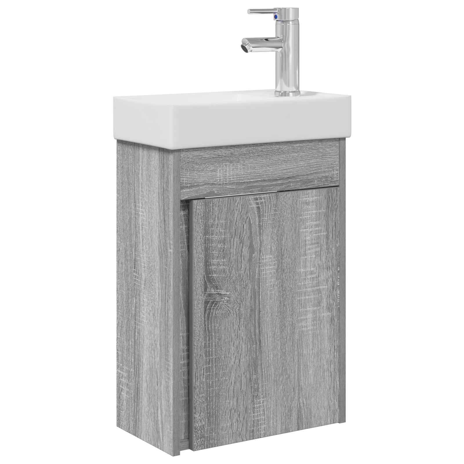 Mobile bagno con rubinetto Sonoma grigio 40,5 x 22,5 x 62 cm | homemem39