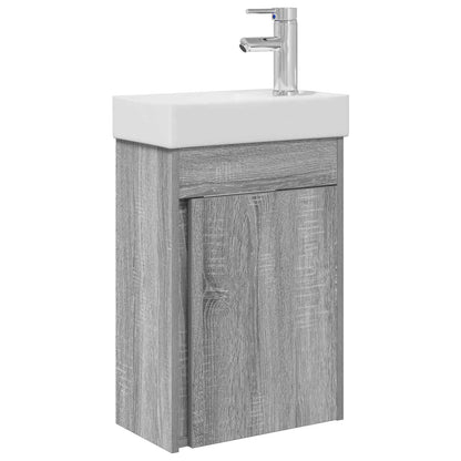 Mobile bagno con rubinetto Sonoma grigio 40,5 x 22,5 x 62 cm | homemem39