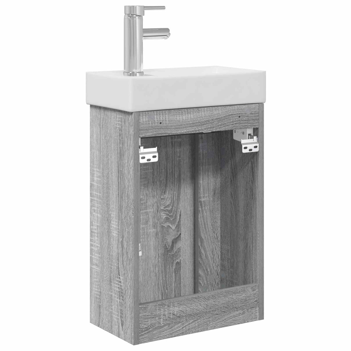 Mobile bagno con rubinetto Sonoma grigio 40,5 x 22,5 x 62 cm | homemem39
