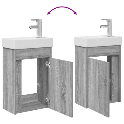 Mobile bagno con rubinetto Sonoma grigio 40,5 x 22,5 x 62 cm | homemem39