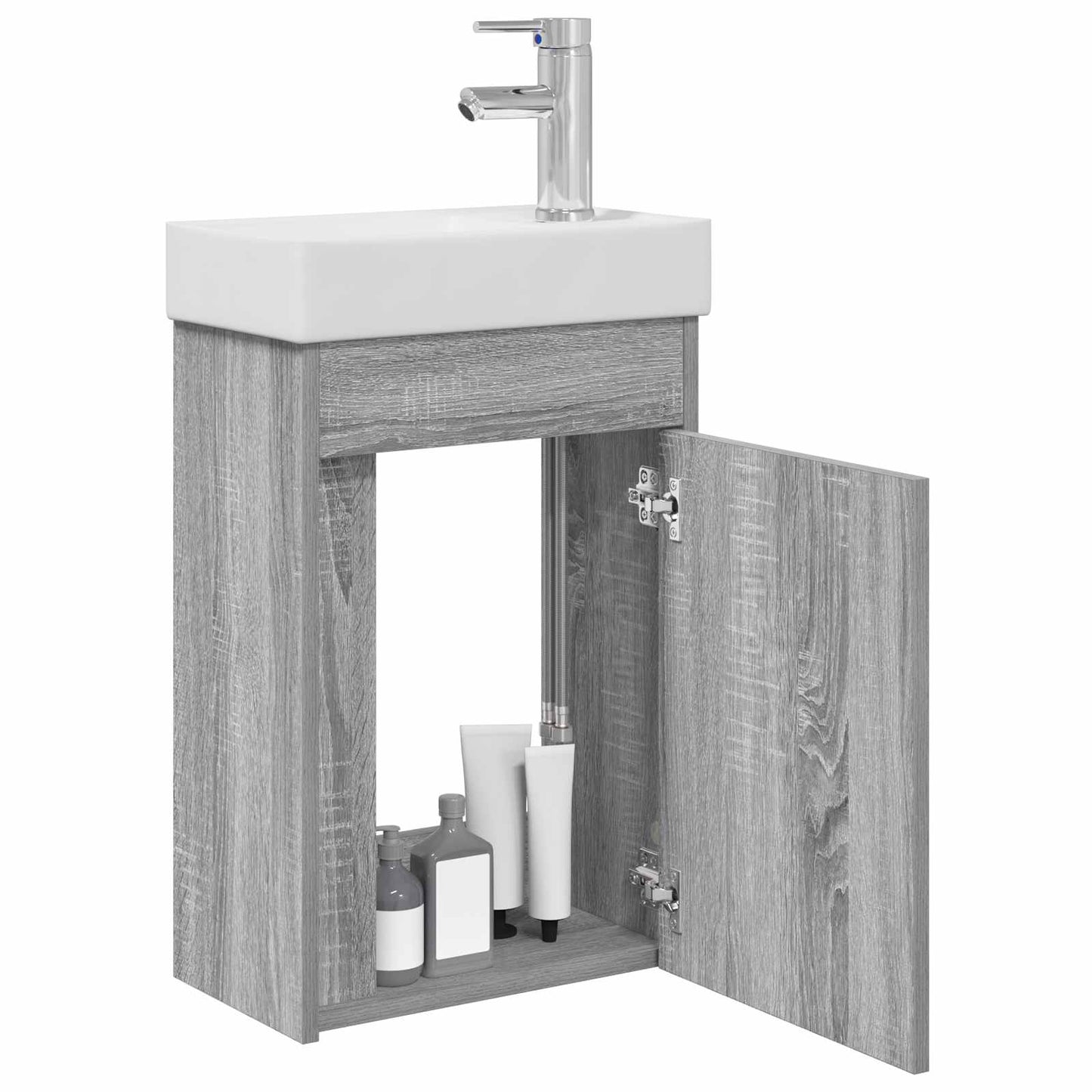 Mobile bagno con rubinetto Sonoma grigio 40,5 x 22,5 x 62 cm | homemem39