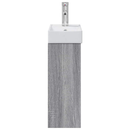 Mobile bagno con rubinetto Sonoma grigio 40,5 x 22,5 x 62 cm | homemem39