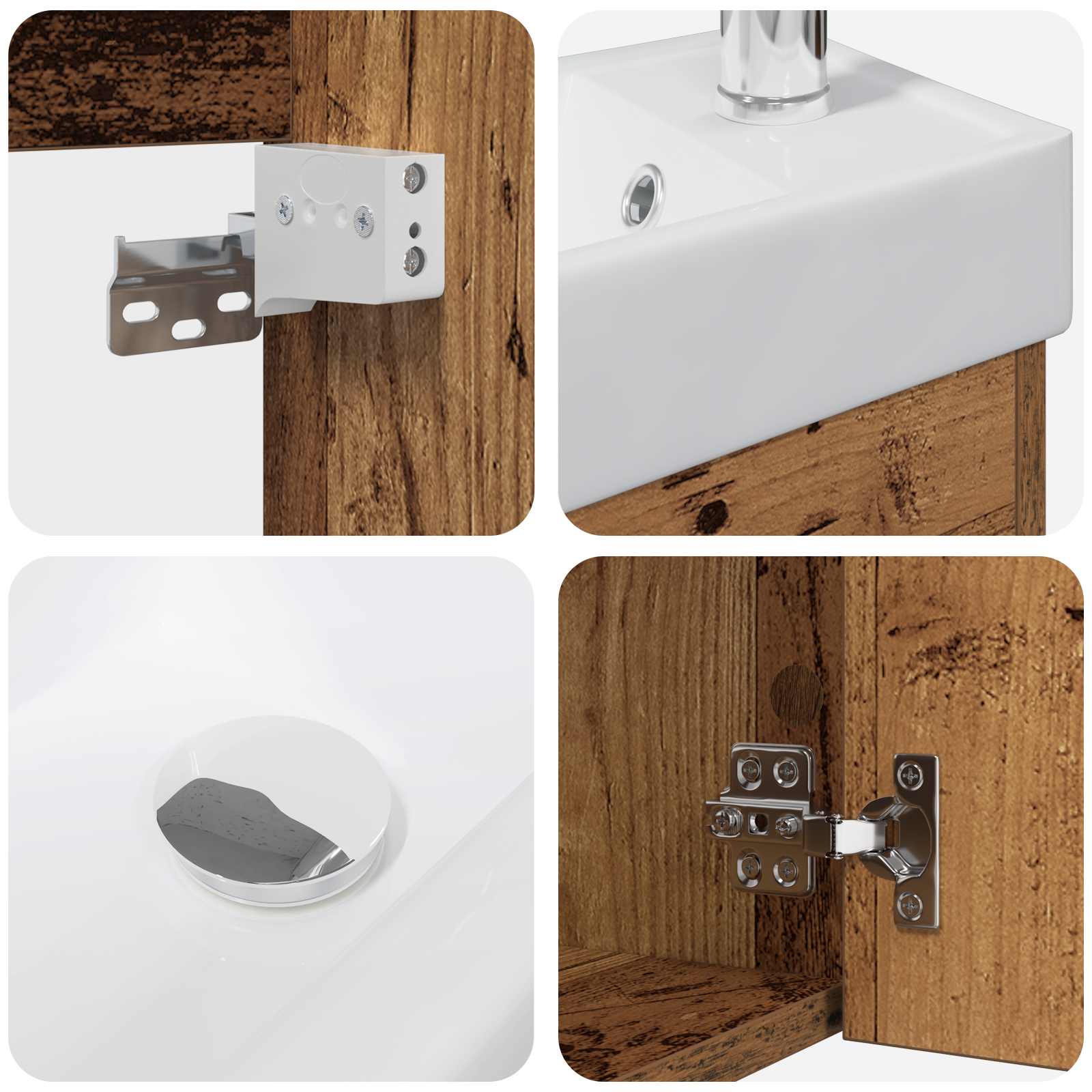 Mobile bagno con rubinetto Legno antico 40,5 x 22,5 x 62 cm | homemem39