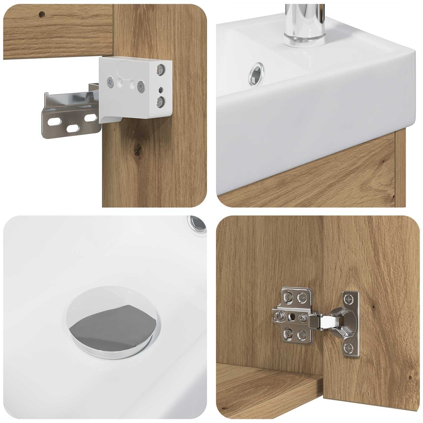 Mobile da bagno con lavabo con archiviazione Rovere artigianale | homemem39