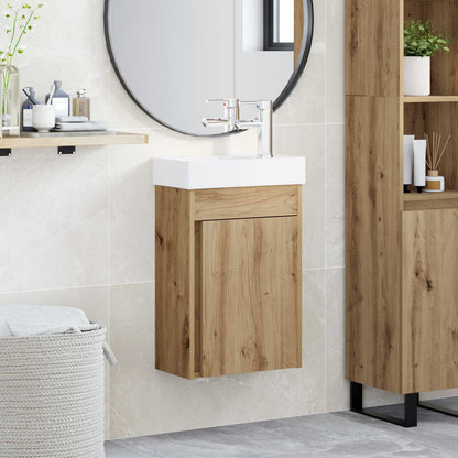 Mobile da bagno con lavabo con archiviazione Rovere artigianale | homemem39