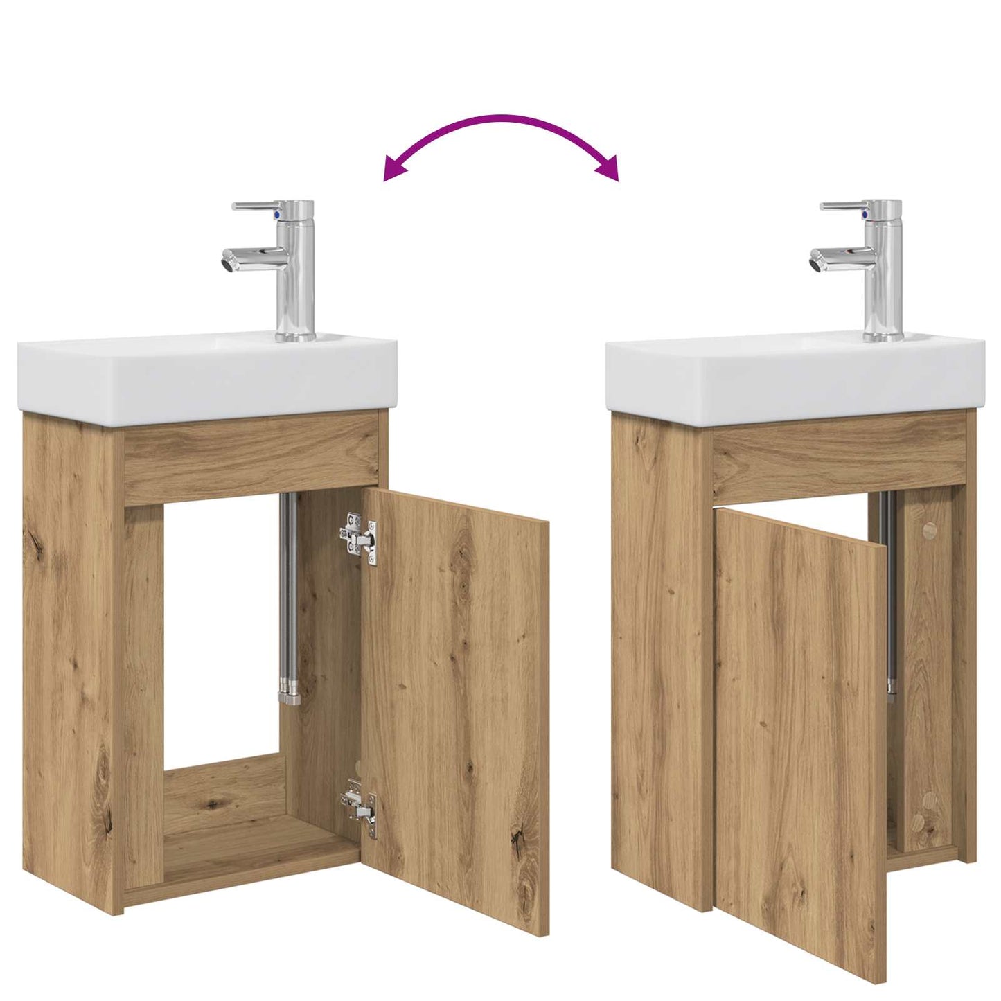 Mobile bagno con rubinetto Rovere Artigianale