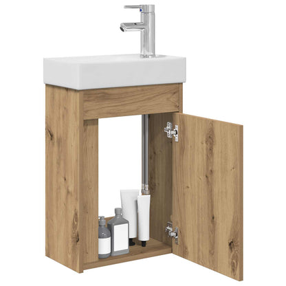 Mobile da bagno con lavabo con archiviazione Rovere artigianale | homemem39
