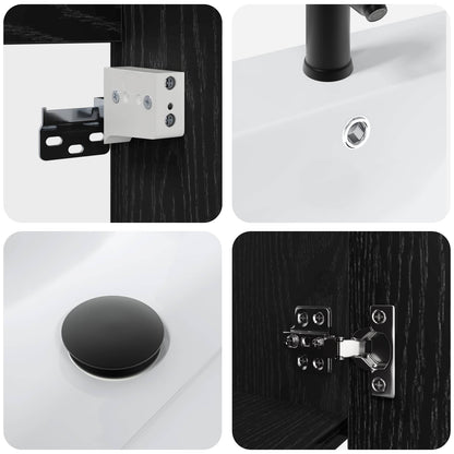 Mobile bagno con rubinetto Rovere Nero 42 x 40 x 74,5 cm | homemem39