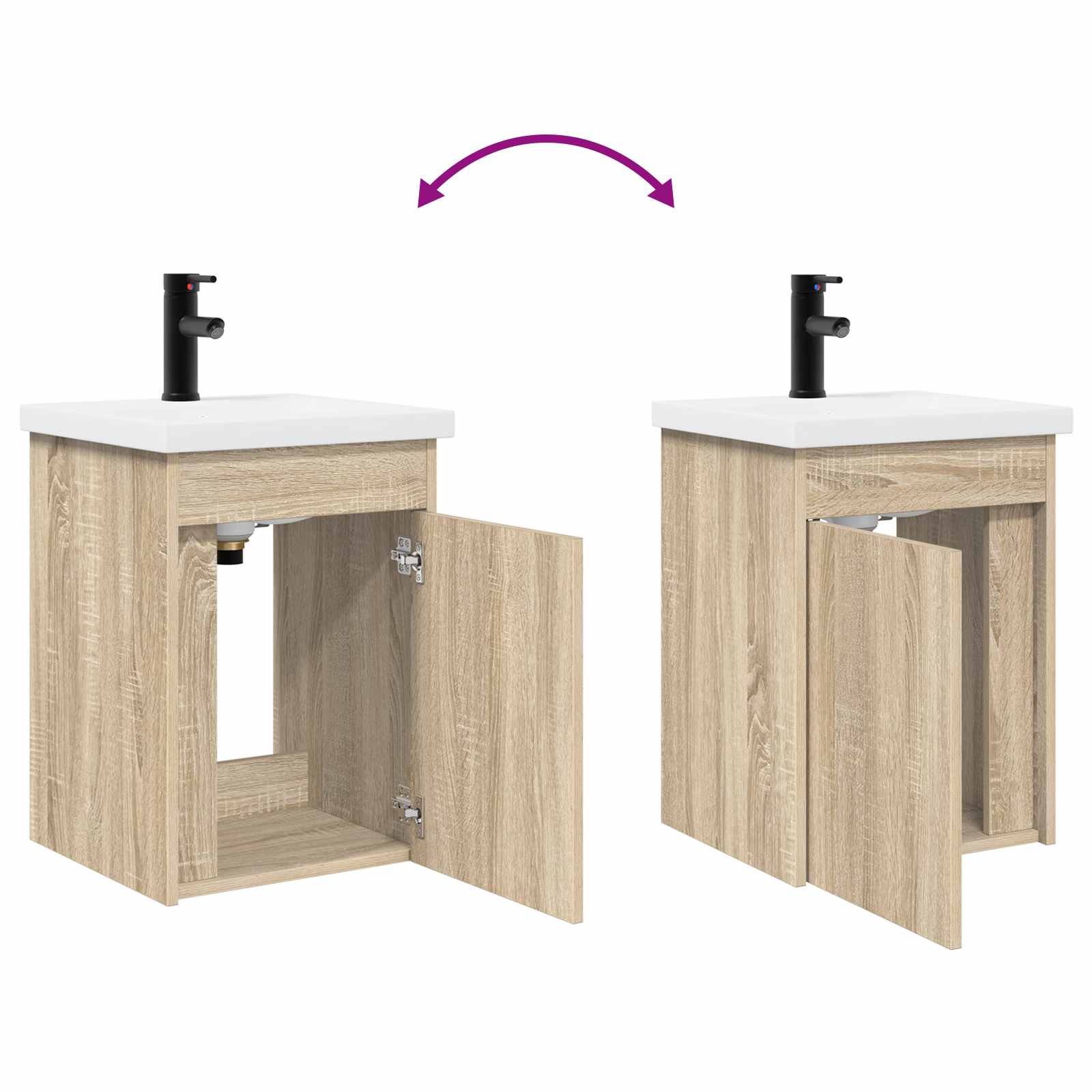 Mobile bagno con rubinetto Rovere Sonoma 42 x 40 x 74,5 cm | homemem39