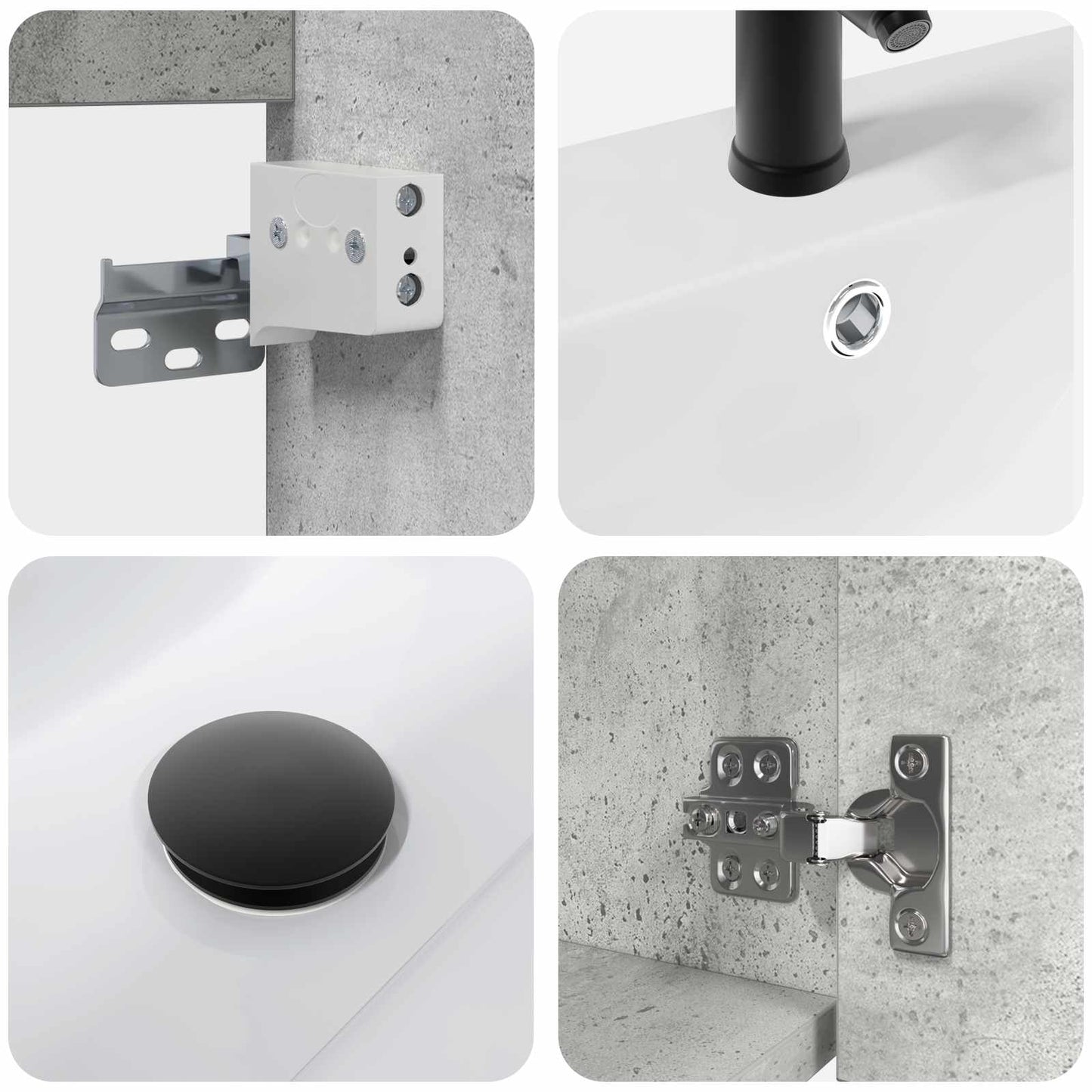 Mobile bagno con rubinetto Grigio Cemento 42 x 40 x 74,5 cm | homemem39