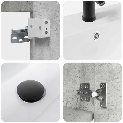 Mobile bagno con rubinetto Grigio Cemento 42 x 40 x 74,5 cm | homemem39