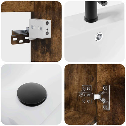 Mobile bagno con rubinetto Rovere Fumo 42 x 40 x 74,5 cm | homemem39