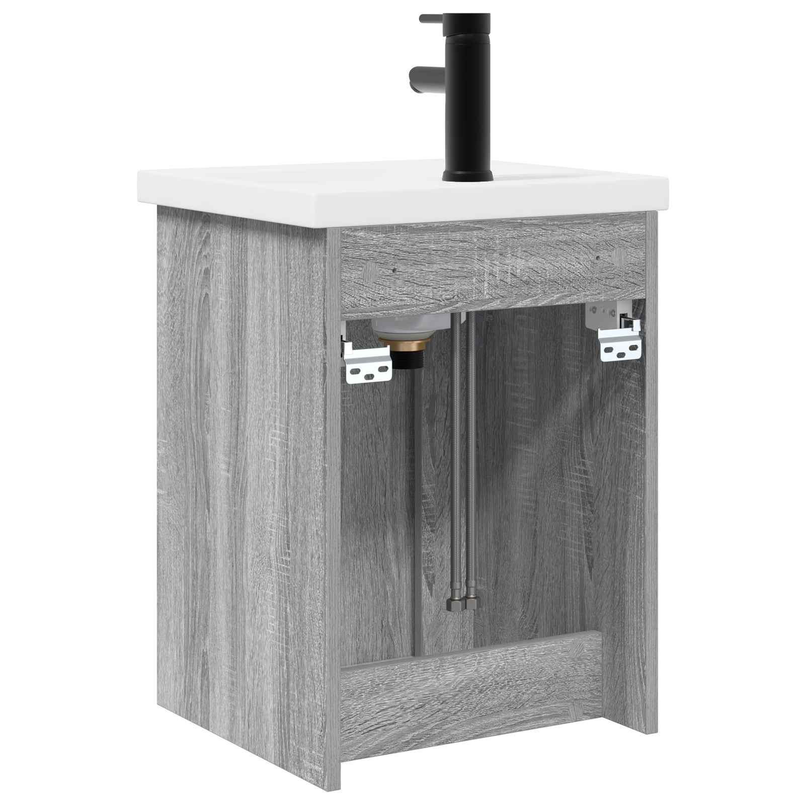 Mobile bagno con rubinetto Sonoma grigio 42 x 40 x 74,5 cm | homemem39