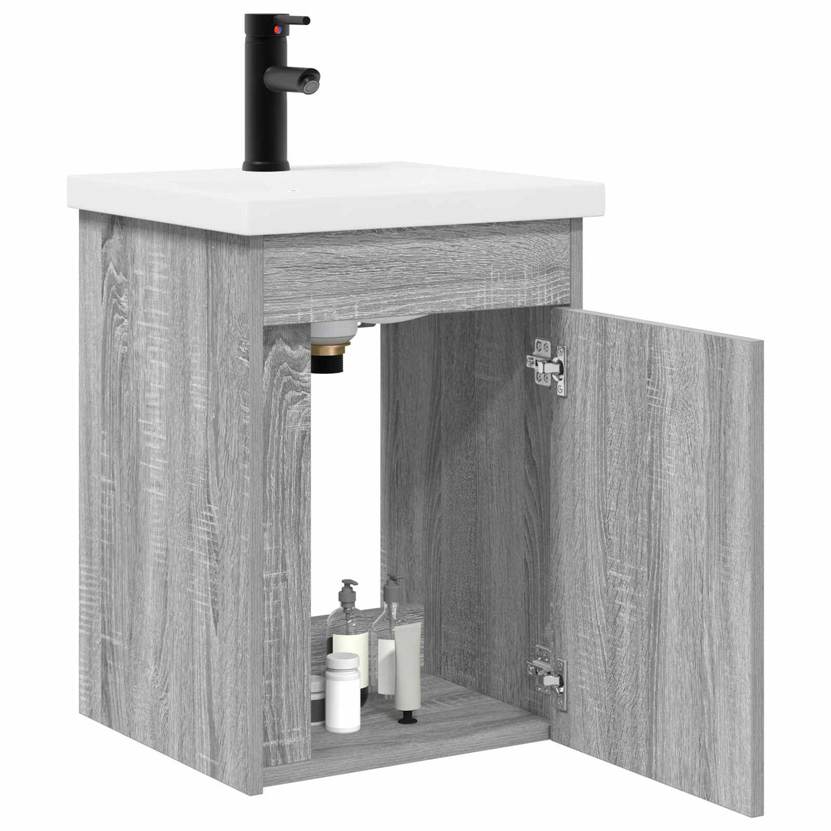 Mobile bagno con rubinetto Sonoma grigio 42 x 40 x 74,5 cm